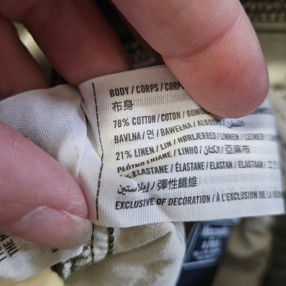 ABERCROMBIE & FITCH Linen Blend Plaint Front 5" Shorts. Olive Green.Size 33 NWT - Picture 2 of 14